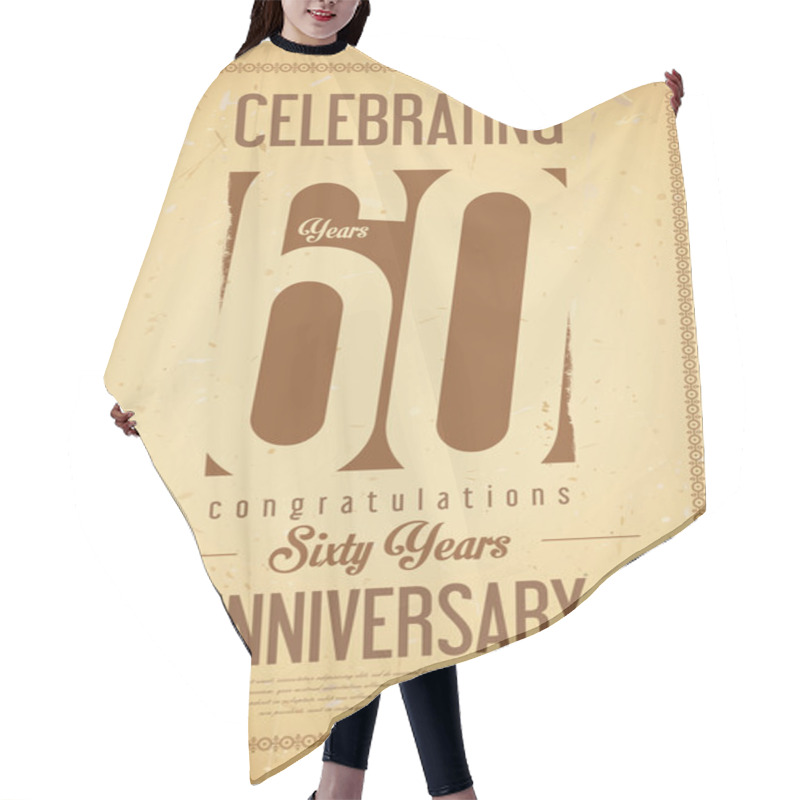 Personality  Anniversary Retro Background 60 Years Hair Cutting Cape