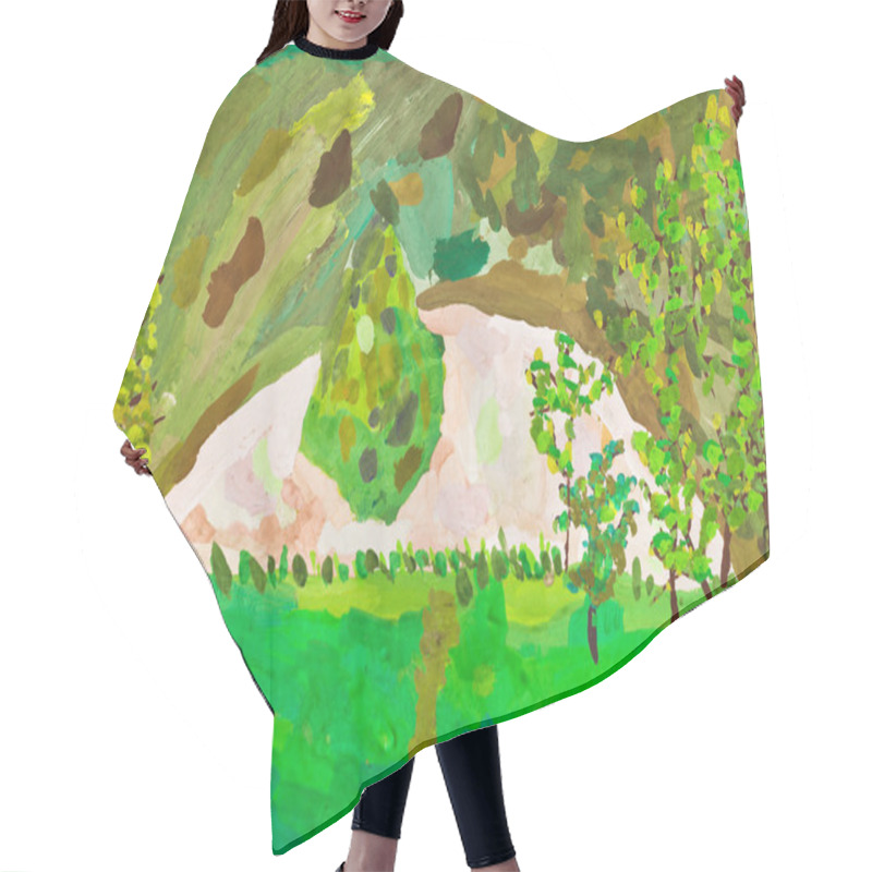 Personality  Children Drawing - Green Garden Hair Cutting Cape