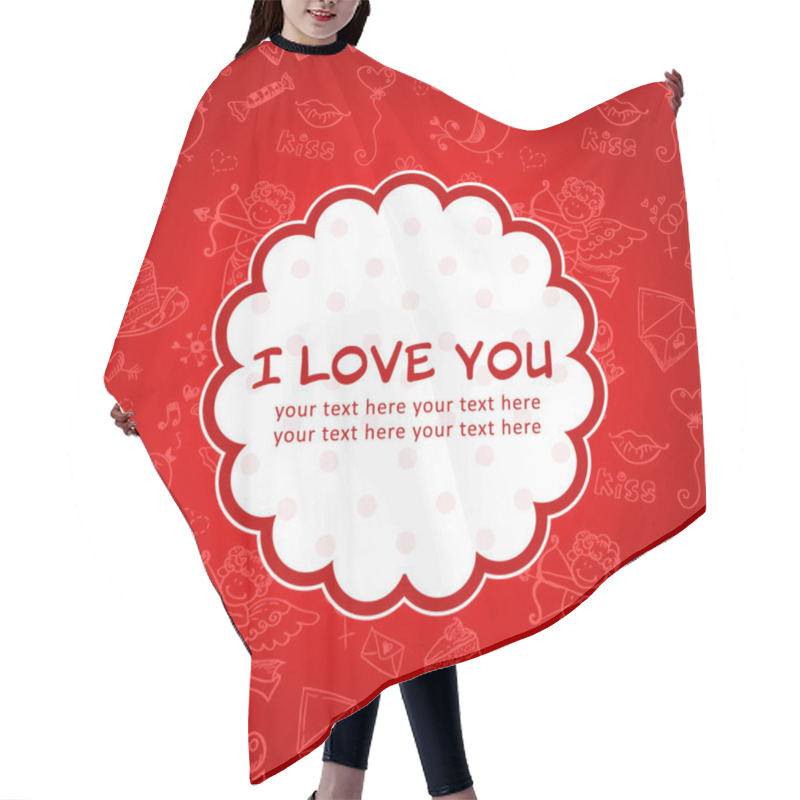 Personality  Doodle Valentine's Day Love Postcard Hair Cutting Cape