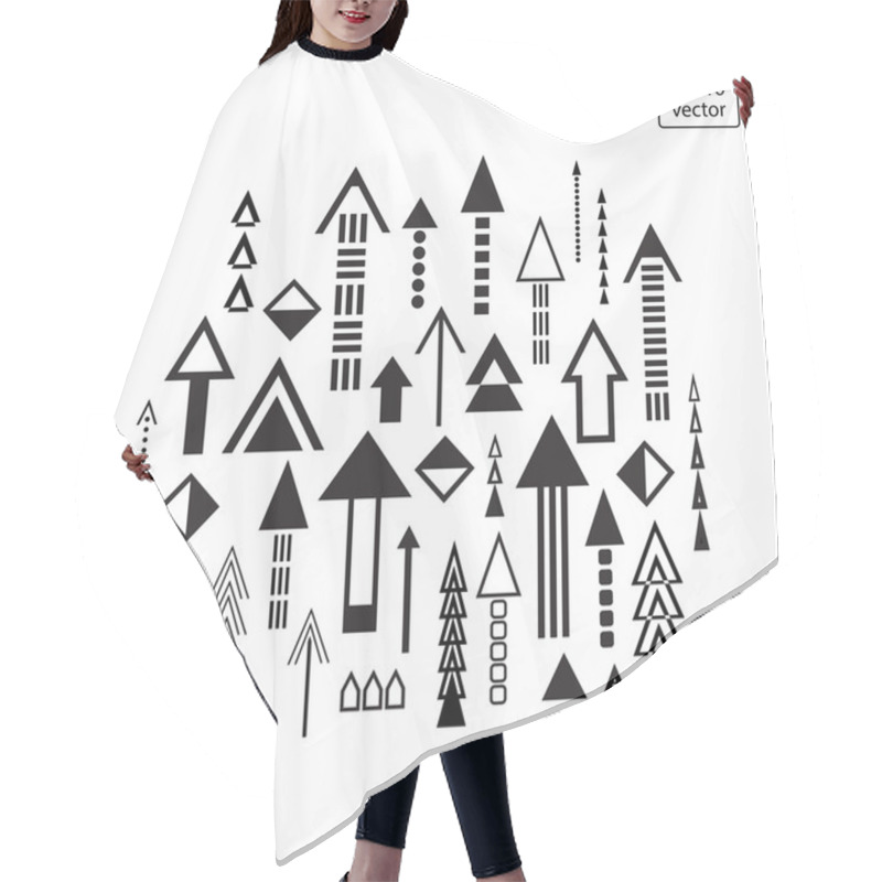 Personality  Set Creative Arrows Black And White Hair Cutting Cape