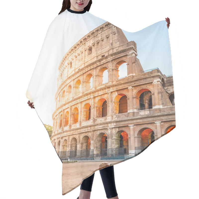 Personality  Colosseum, Or Coliseum. Morning Sunrise At Huge Roman Amphitheatre, Rome, Italy. Hair Cutting Cape