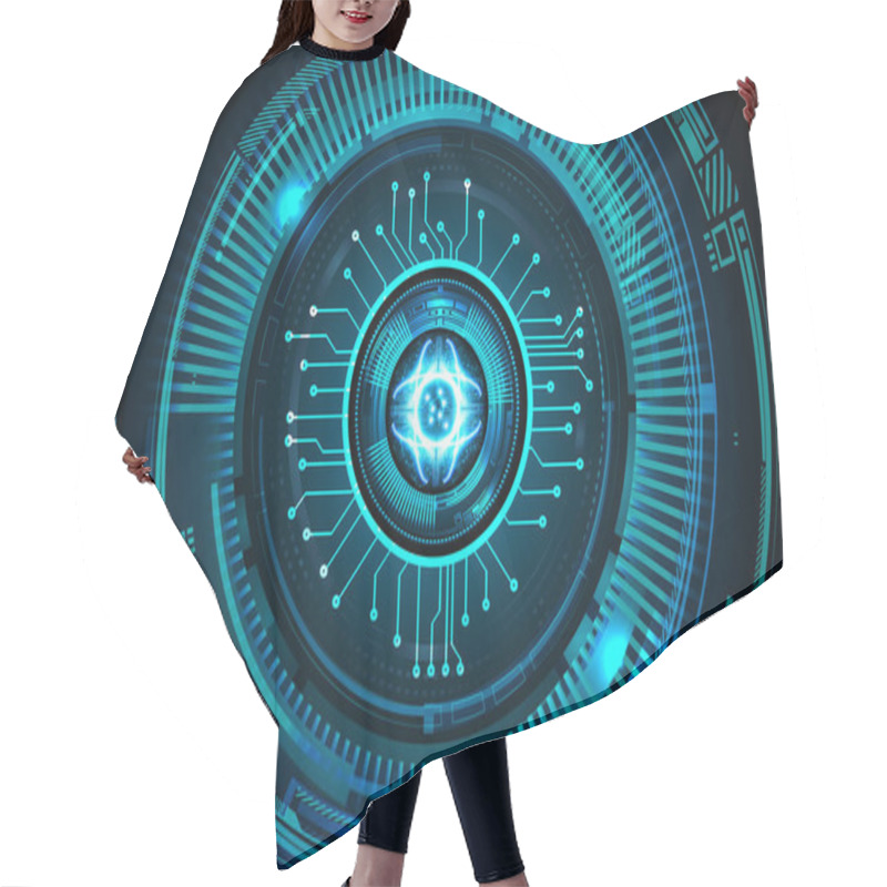 Personality  Cyber Circuit Future Technology Concept Background Hair Cutting Cape