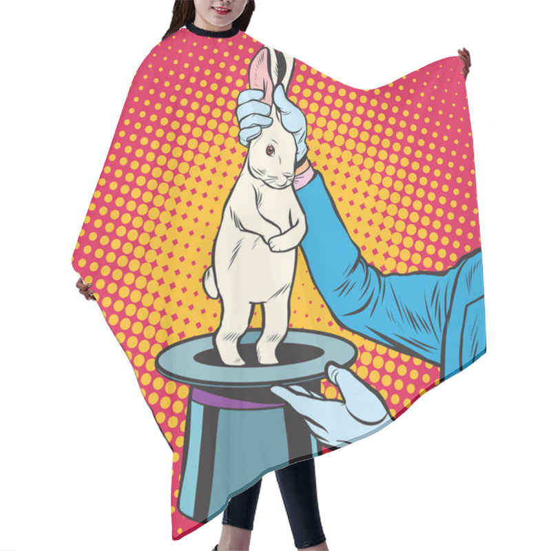 Personality  White Rabbit In The Magicians Hands Hair Cutting Cape