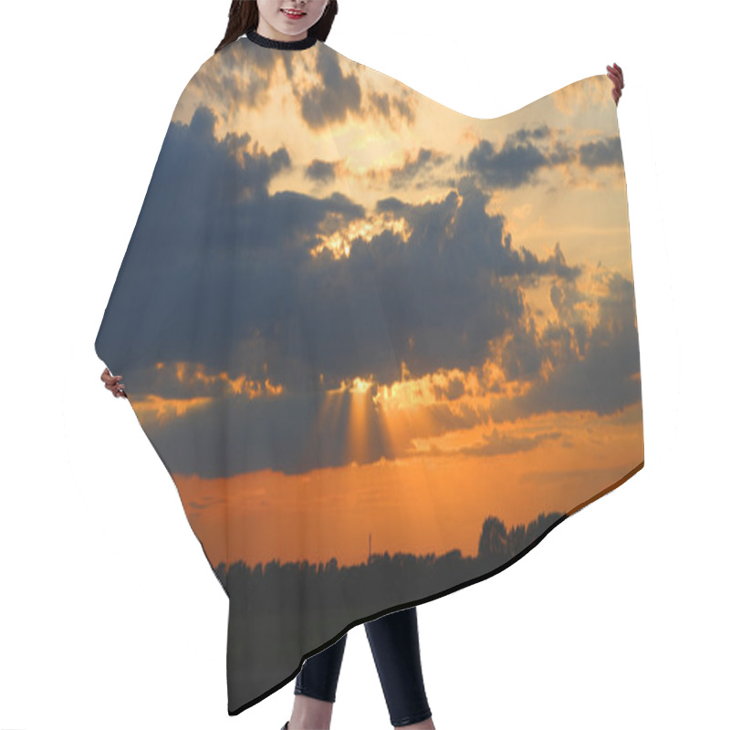 Personality  Sun Behind Dark Clouds In Sky Hair Cutting Cape