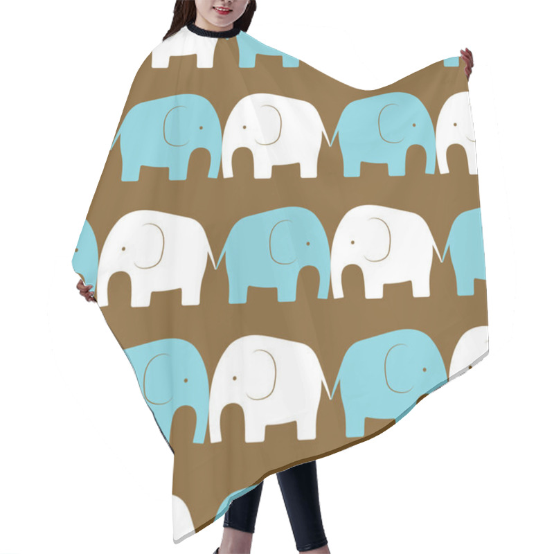 Personality  Elephant Seamless Pattern Hair Cutting Cape