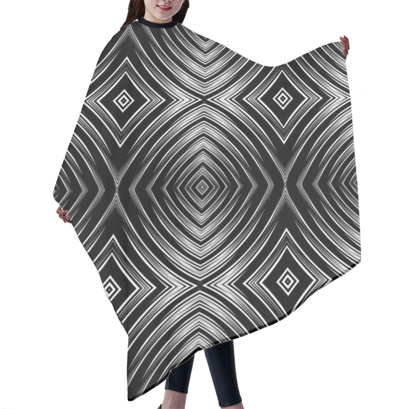 Personality  Seamless Pattern In Op Art Design. No Gradient. Hair Cutting Cape