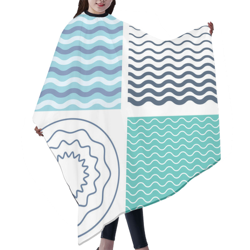 Personality  Set Wave Pattern And Wavy Circle Hair Cutting Cape