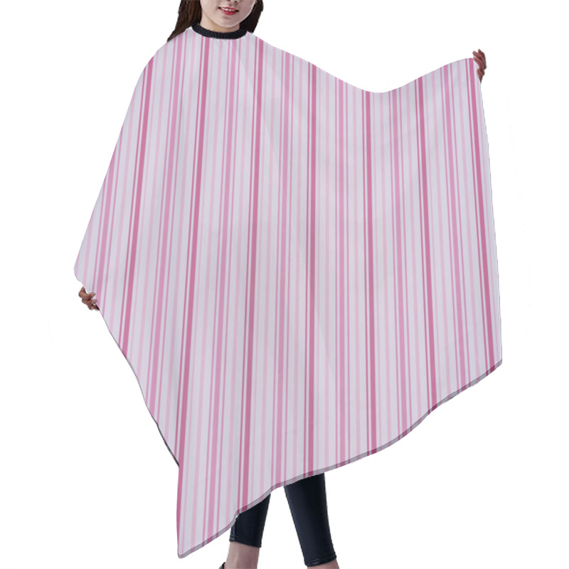 Personality  Pink Wrapper Design With Vertical Lines Hair Cutting Cape