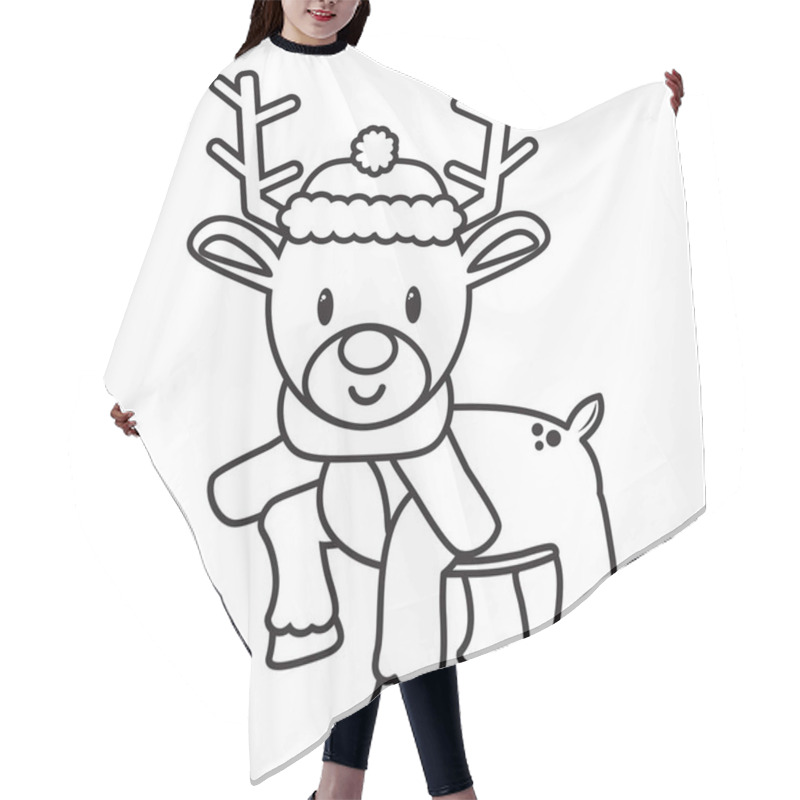 Personality  Cartoon Cute Reindeer Isolated Hair Cutting Cape