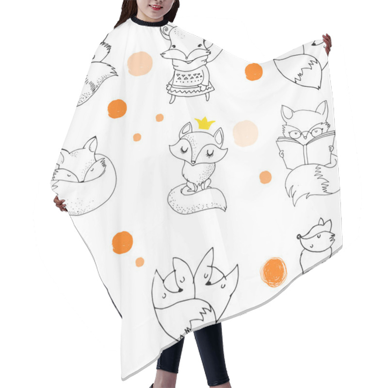 Personality  Fox Characters, Cute, Lovely Illustrations Hair Cutting Cape