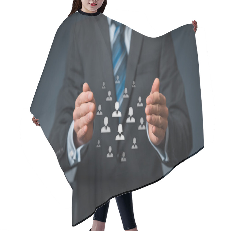 Personality  Customer Or Employees Care Concept Hair Cutting Cape