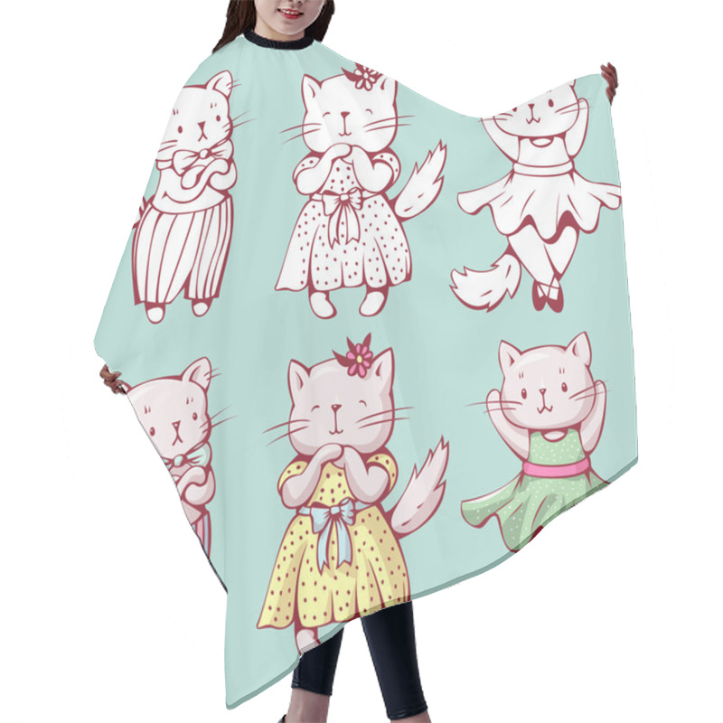 Personality  Funny Cartoon Cats Hair Cutting Cape