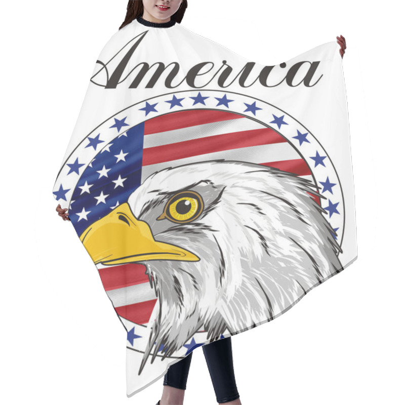 Personality  Head Of American Eagle Hair Cutting Cape