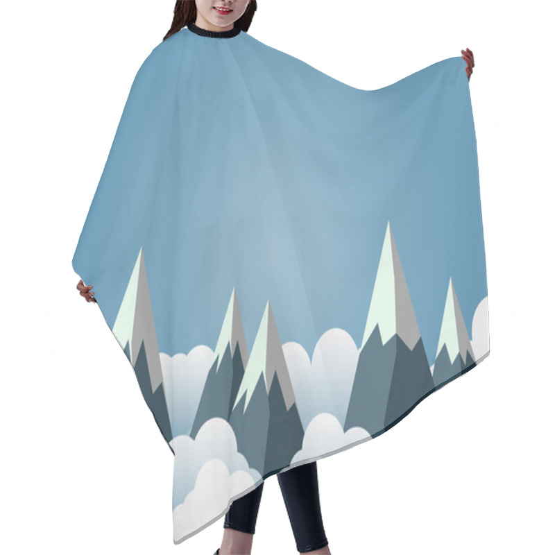 Personality  Snow Mountain With Beautiful Clouds.paper Art,Vector Llustration Hair Cutting Cape