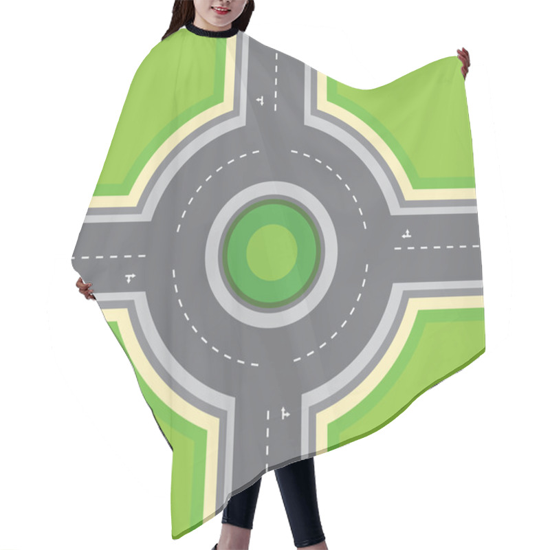 Personality  Vector: Top View Roundabout Hair Cutting Cape