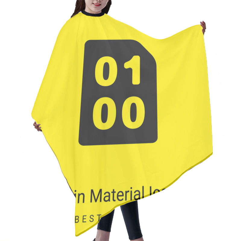 Personality  Binary Code With Zeros And One Minimal Bright Yellow Material Icon Hair Cutting Cape