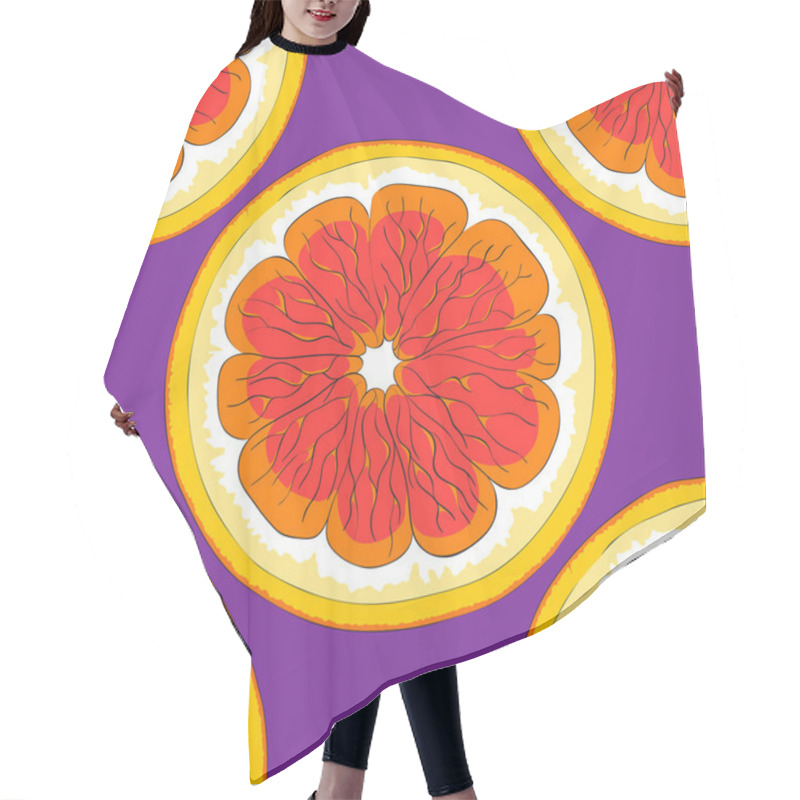 Personality  Grapefruits On A Purple Background. Hair Cutting Cape