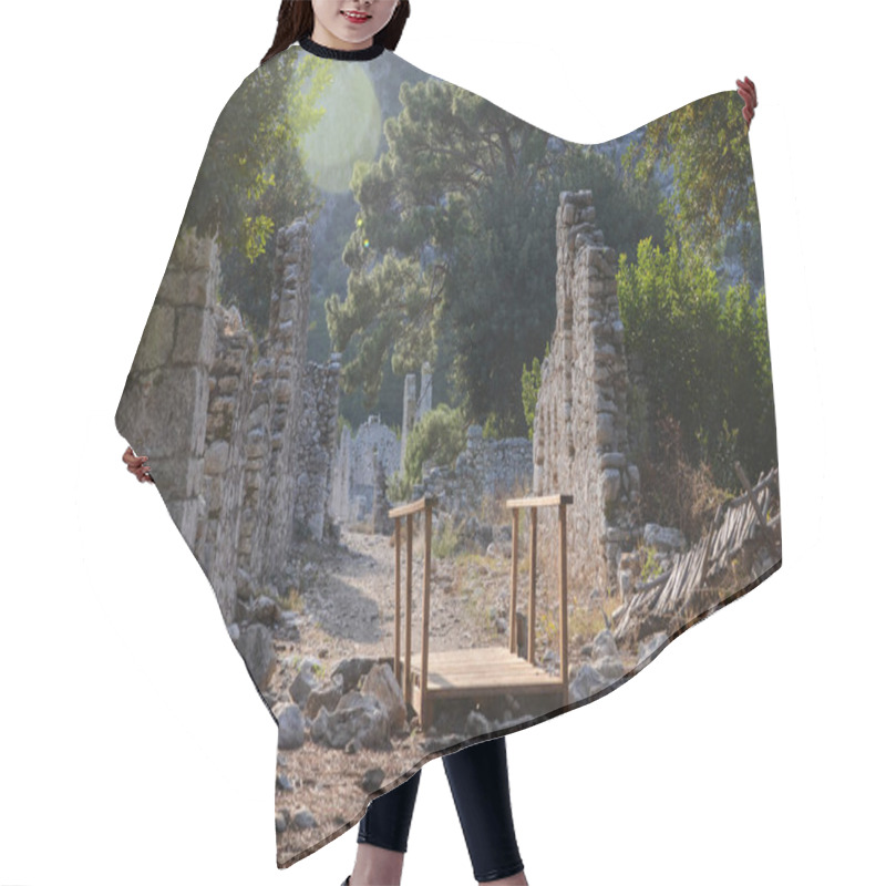 Personality  Ancient Ruins Of Olympos Turkey Surrounded By Nature On A Serene Path With Historic Stone Walls Hair Cutting Cape