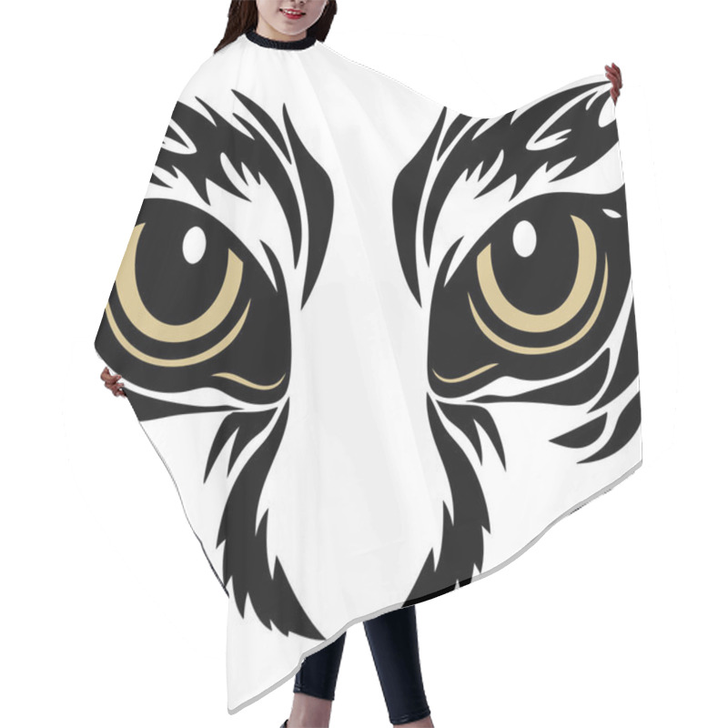 Personality  Lion Eyes Vector Art Illustration Design Hair Cutting Cape