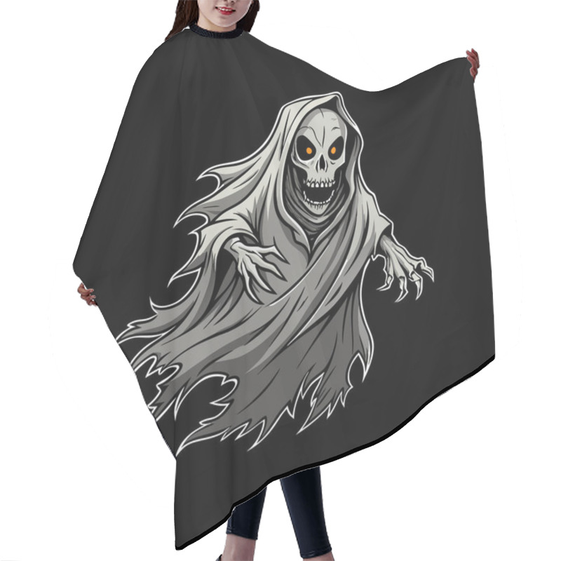 Personality  Creepy Ragged Ghost Illustration Design. Hair Cutting Cape