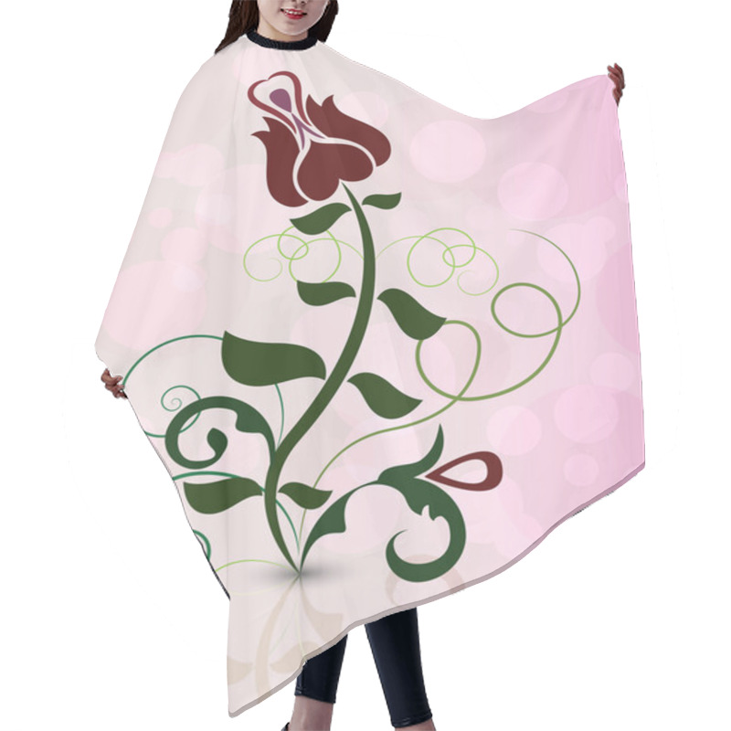 Personality  Abstract Rose Flower On Pinky Background Hair Cutting Cape