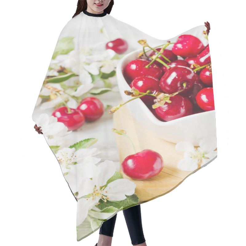 Personality   Ripe Cherries In A Bowl Hair Cutting Cape