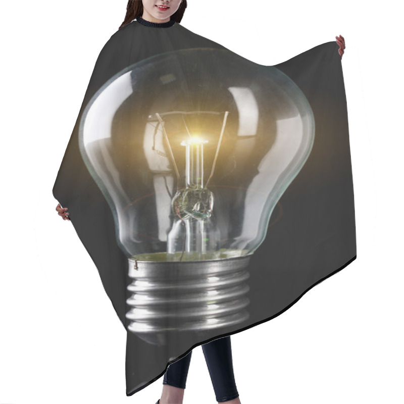 Personality  Light Bulb On Dark Background Hair Cutting Cape