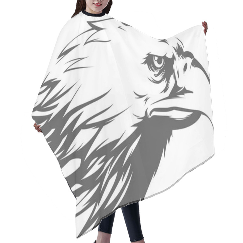 Personality  Eagle Head Vector - Side View Silhouette Hair Cutting Cape