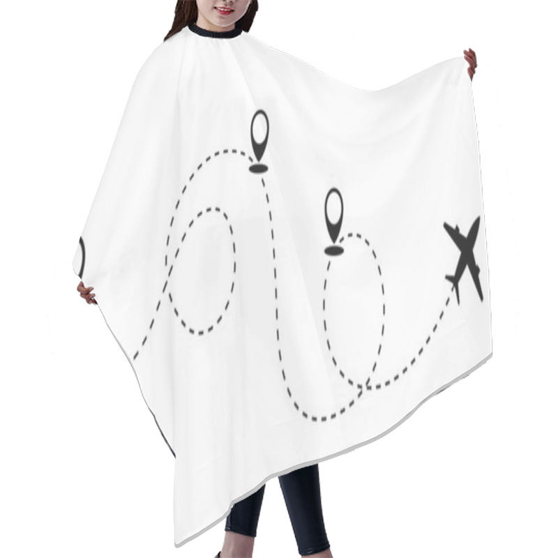 Personality  Plane And Track Icon On A White Background. Vector Illustration Hair Cutting Cape