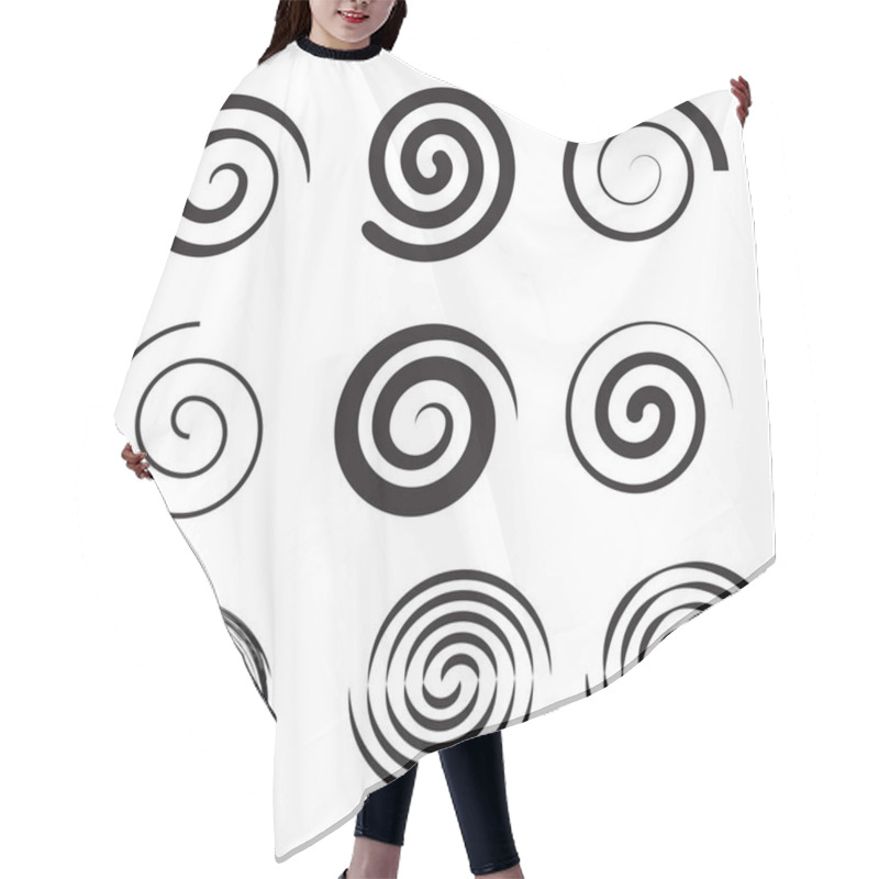 Personality  Spiral Collection. Set Of Simple Spirals Hair Cutting Cape