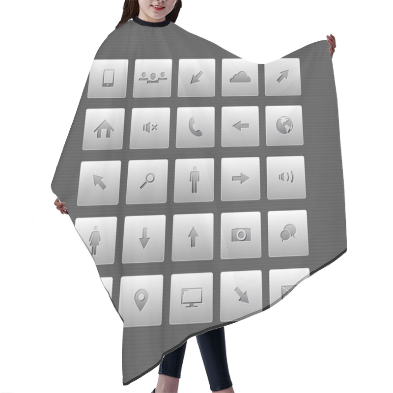 Personality  Computer And Internet Web Icons Buttons Set Hair Cutting Cape