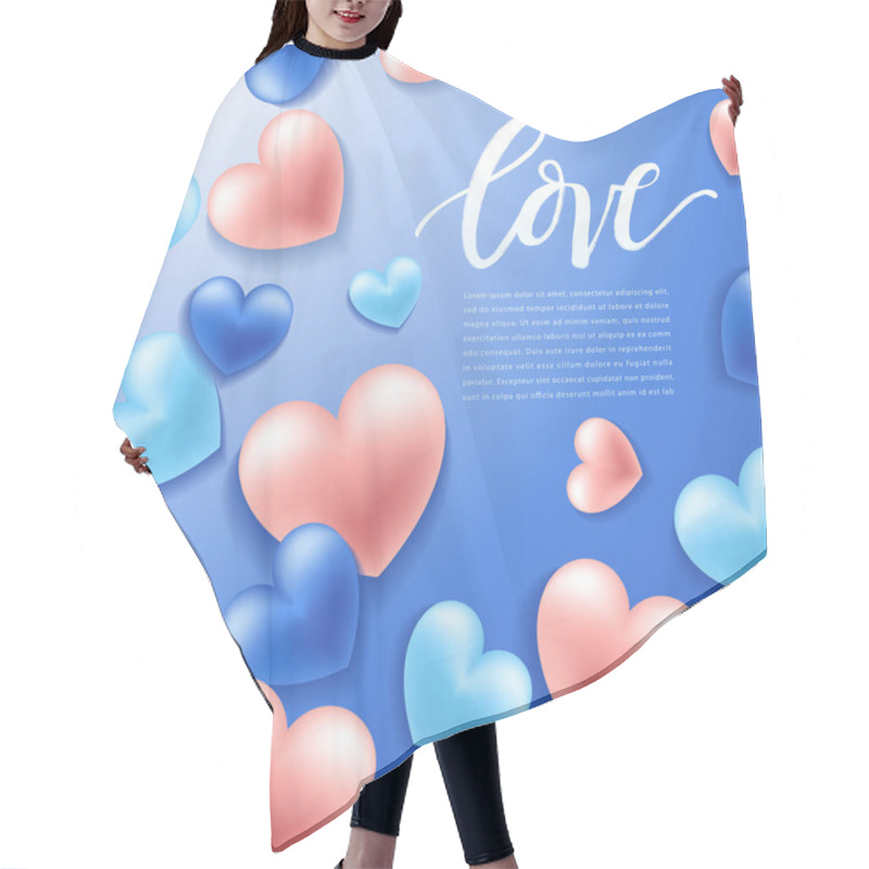 Personality  Happy Valentines Day Elements : Realistic Valentine Hearts On Background : Vector Illustration Hair Cutting Cape