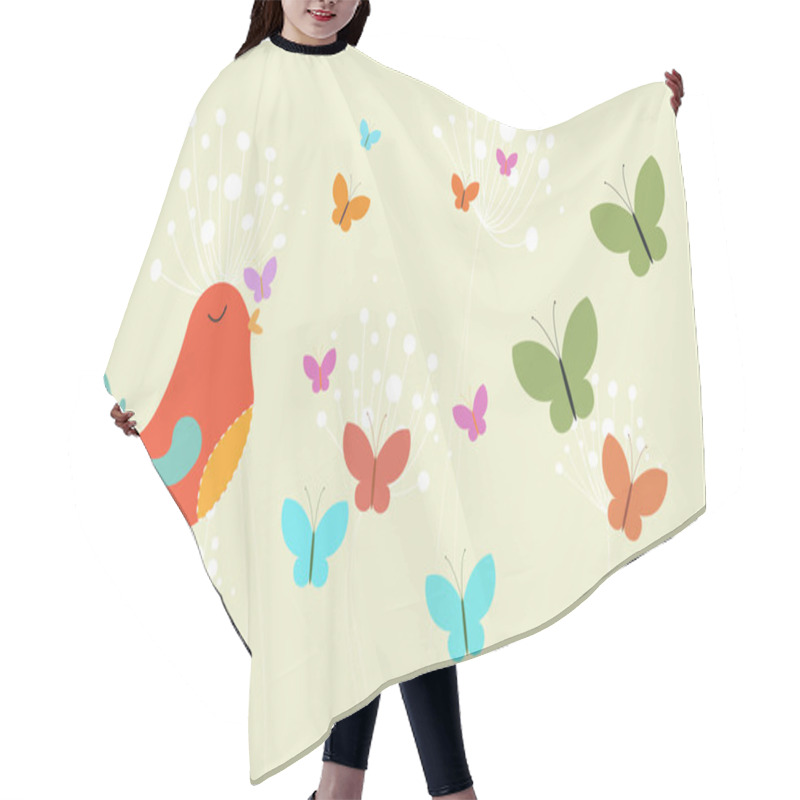 Personality  Bird With Heart And Dandelions Hair Cutting Cape