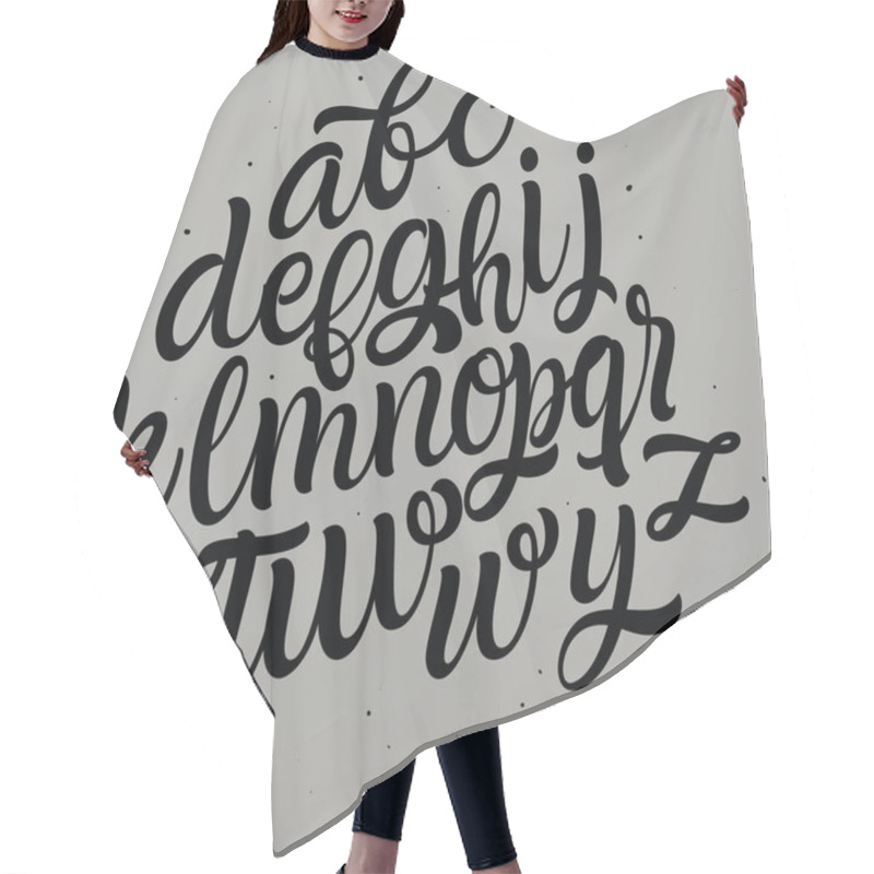 Personality  Vector Cursive Alphabet In The Style Of Lettering And Calligraphy.  Hair Cutting Cape