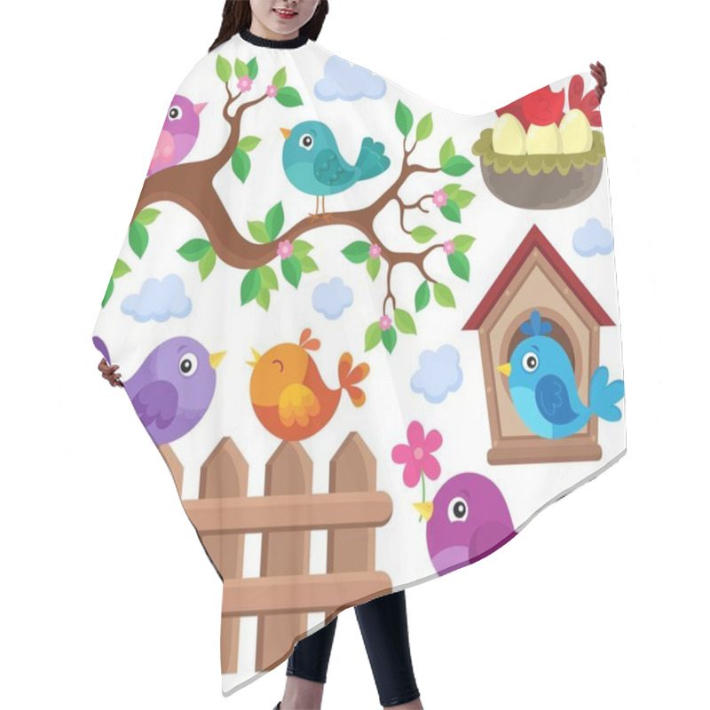 Personality  Stylized Birds Theme Set 2 Hair Cutting Cape