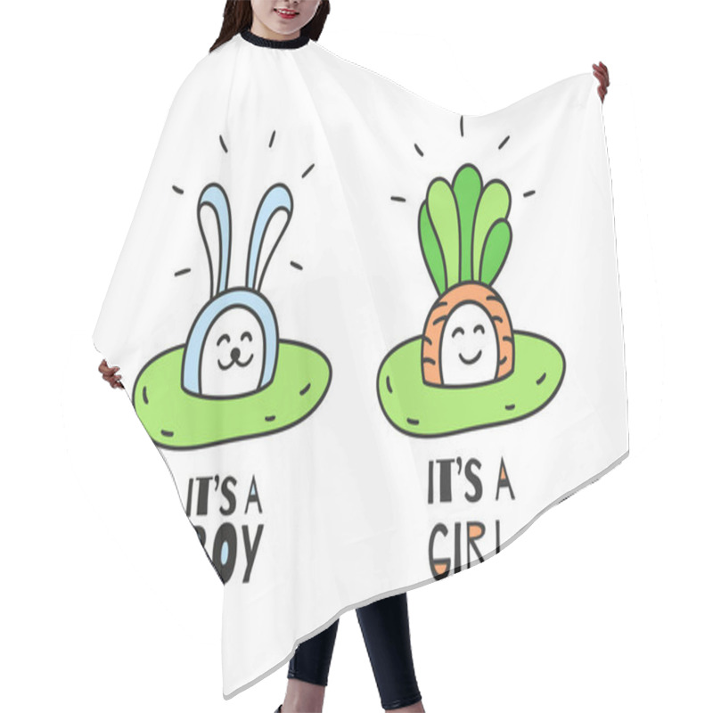 Personality  Baby Carrot And Little Bunny Hair Cutting Cape