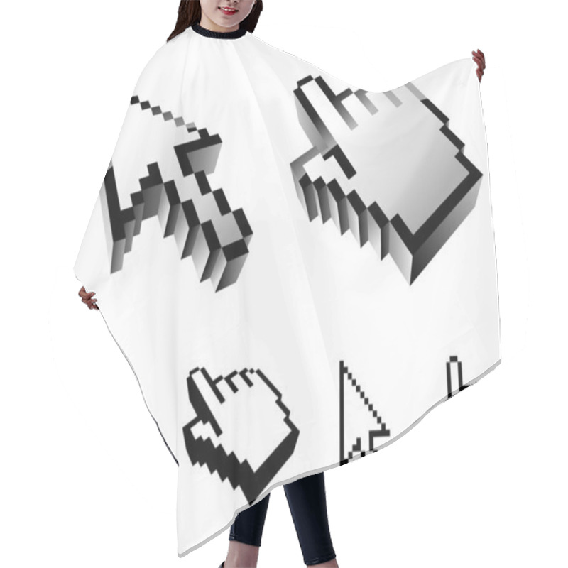 Personality  Vector Cursors. Hair Cutting Cape