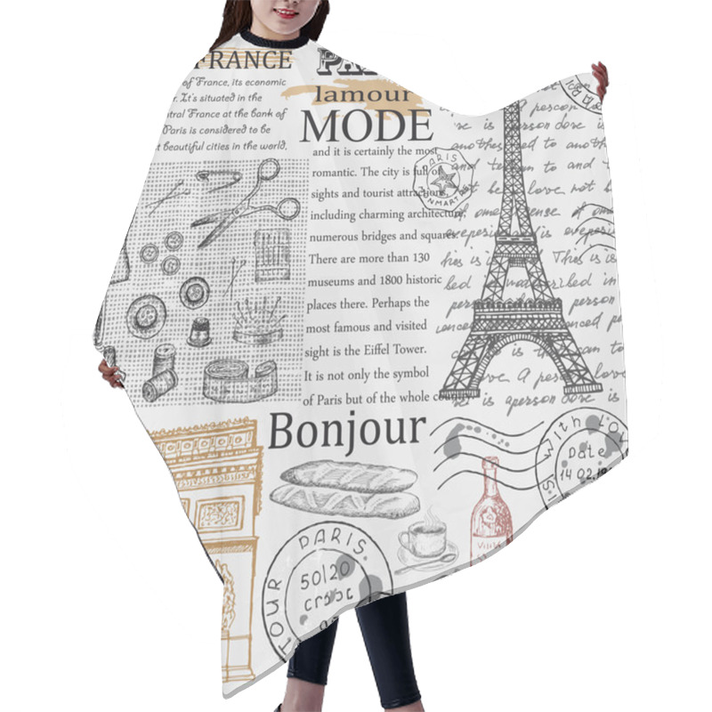 Personality  Paris Eiffel Tower Hair Cutting Cape