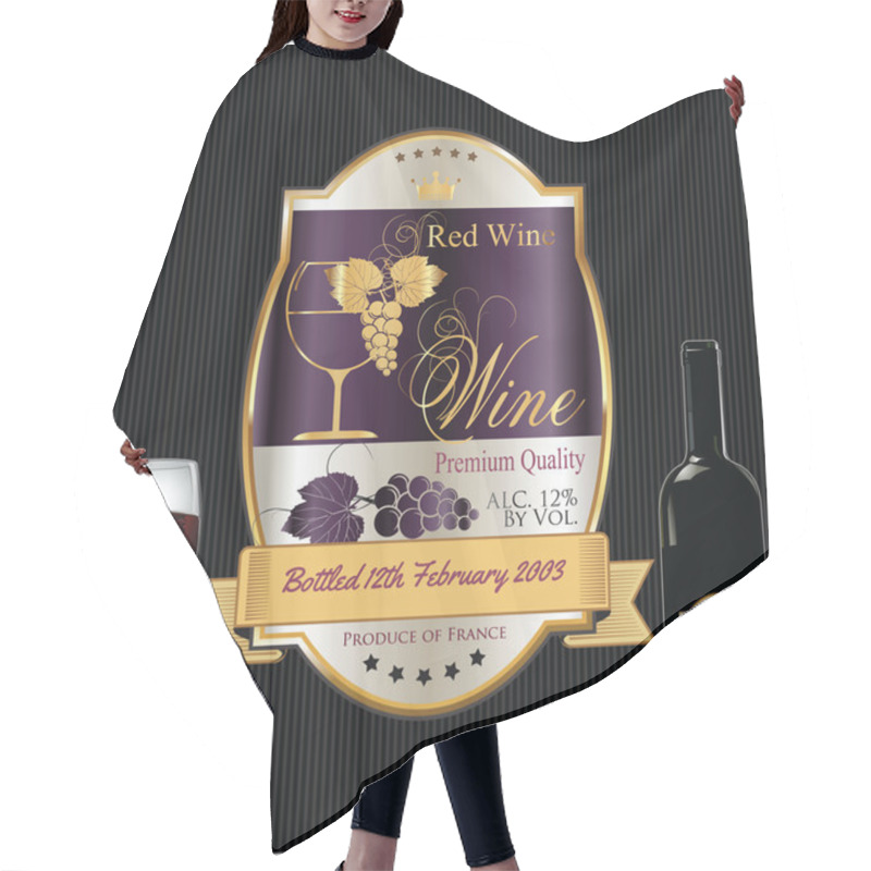 Personality  Luxury Golden Wine Label  Hair Cutting Cape