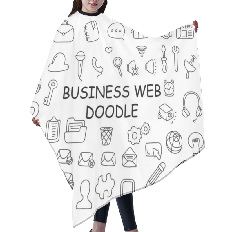 Personality  Business Web Doodle Clip Art Hair Cutting Cape