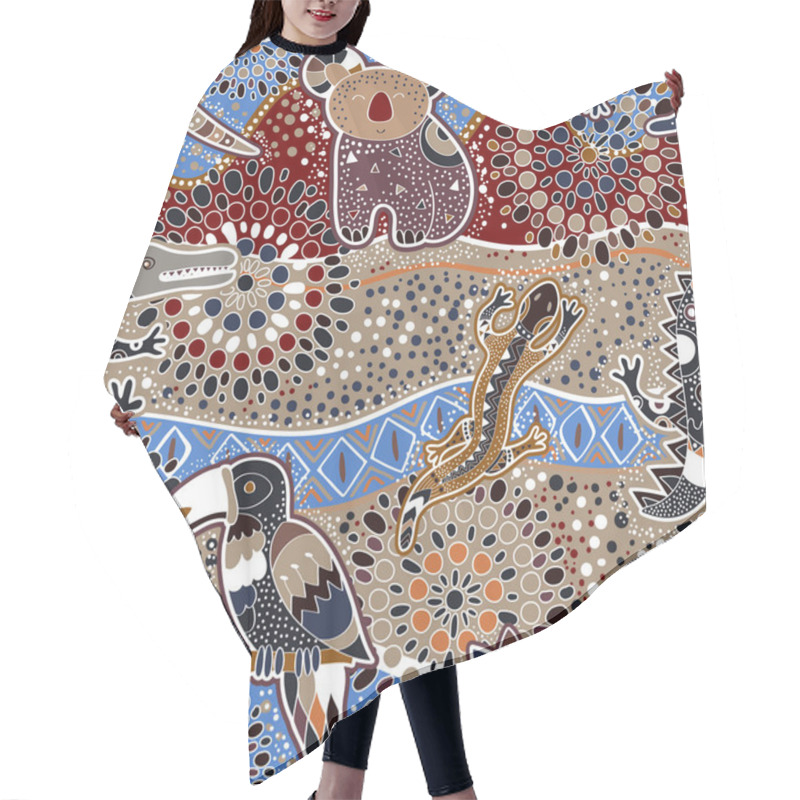 Personality  Australian Seamless Pattern Hair Cutting Cape