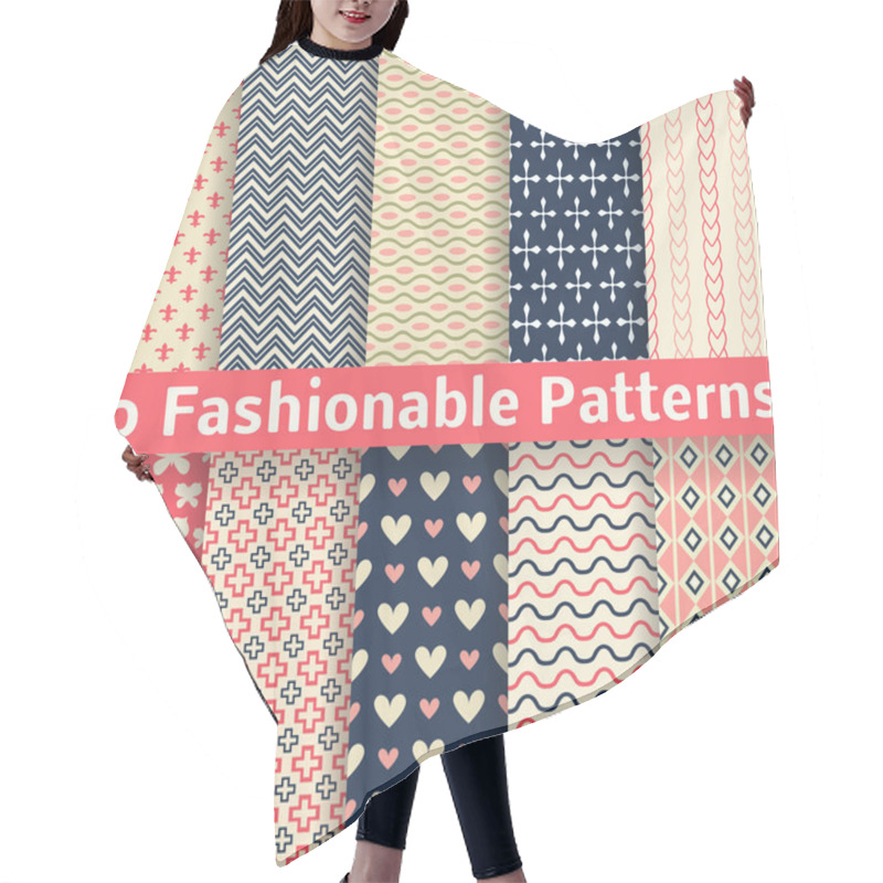 Personality  Fashionable Vector Seamless Patterns (tiling). Retro. Hair Cutting Cape