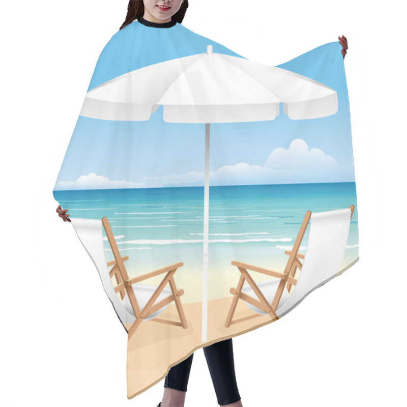 Personality  Beach Chair Hair Cutting Cape