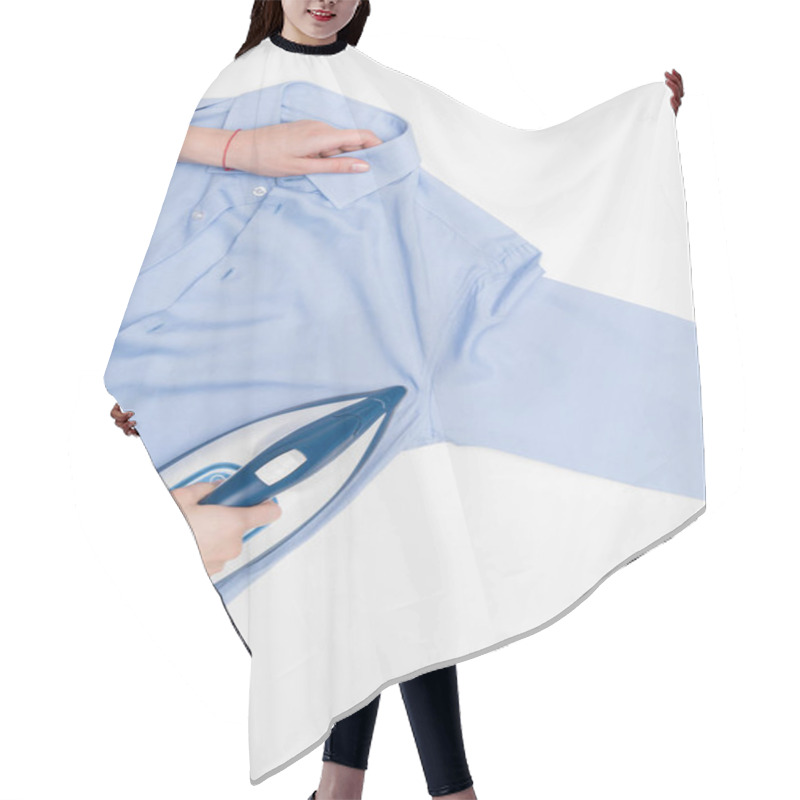 Personality  Woman Ironing Shirt Hair Cutting Cape