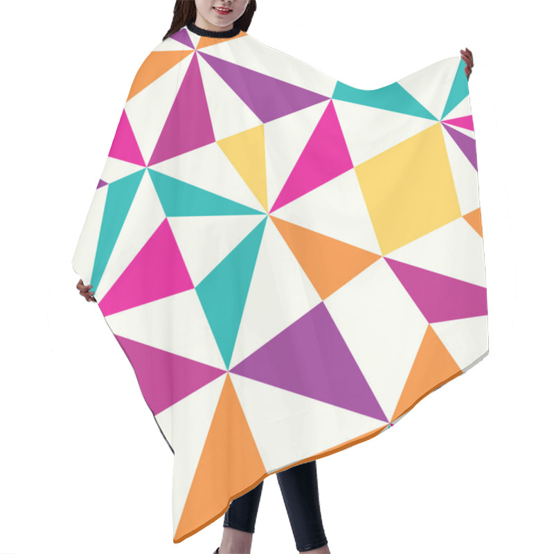 Personality  Vector Seamless Texture With Triangles, Mosaic Endless Pattern. Hair Cutting Cape