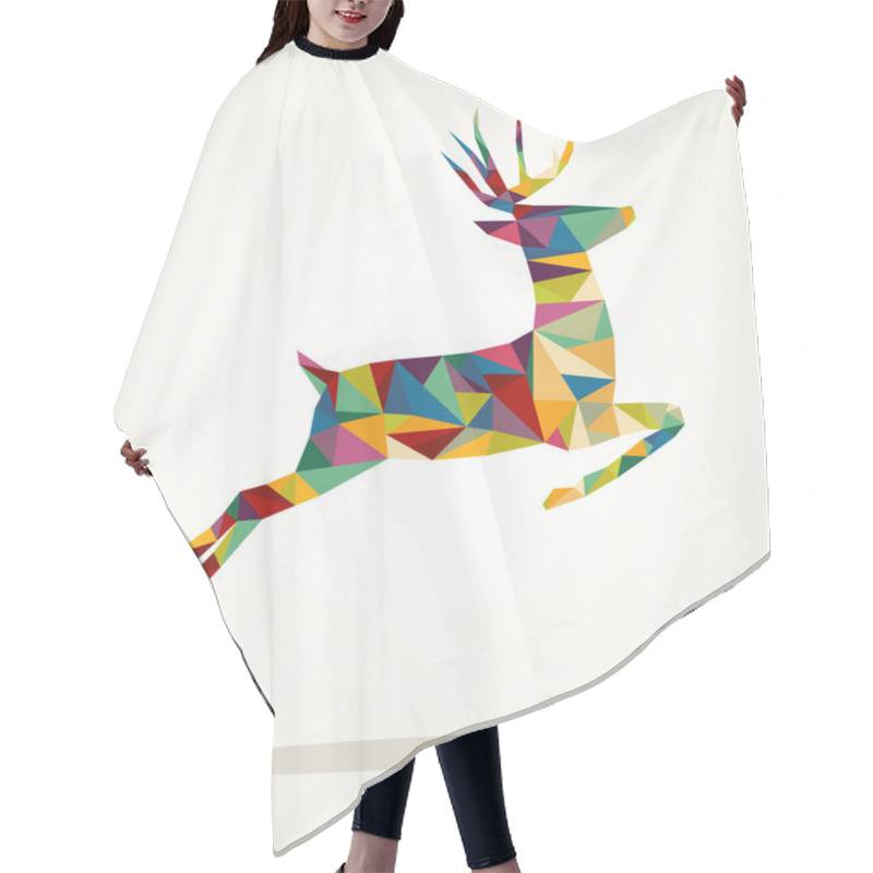 Personality  Merry Christmas Contemporary Triangle Reindeer Greeting Card Hair Cutting Cape