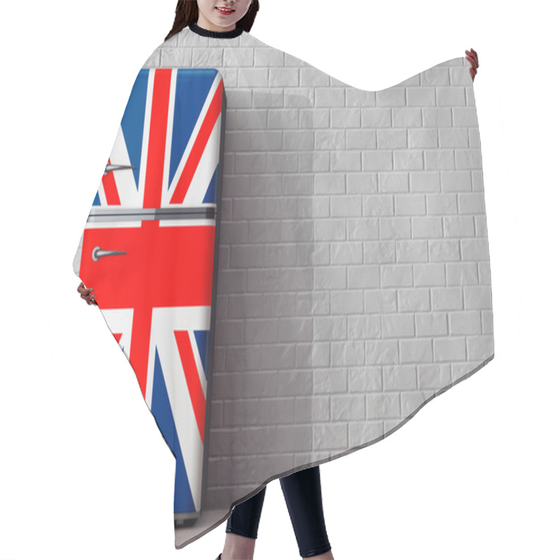 Personality  Retro Refrigerator With The British Flag. 3d Rendering Hair Cutting Cape