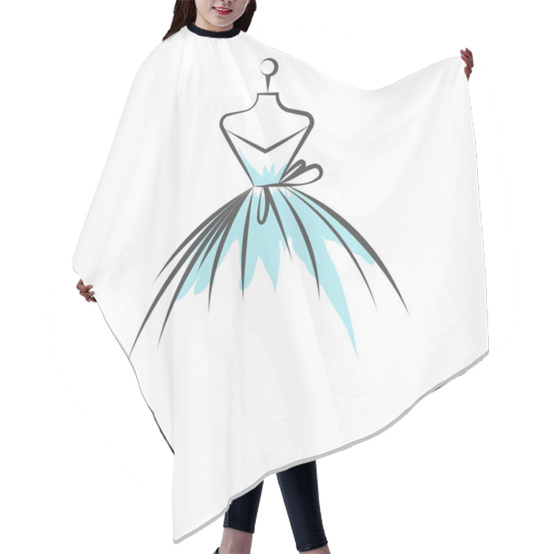 Personality  Dummy Dress Hand Drawing Illustration Vector Hair Cutting Cape