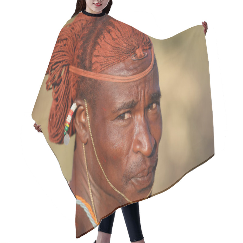 Personality  Unidentified Samburu Warrior Hair Cutting Cape