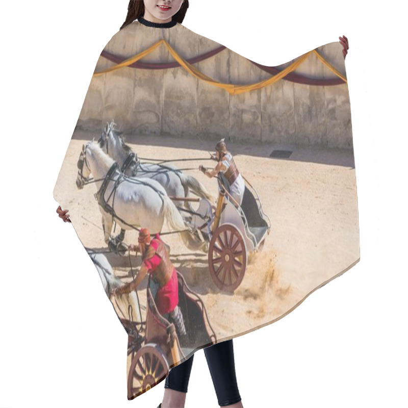 Personality  Reconstruction Of A Roman Chariot Race Hair Cutting Cape